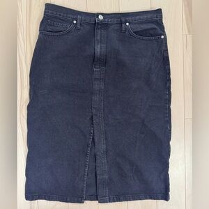 Mango black denim midi skirt